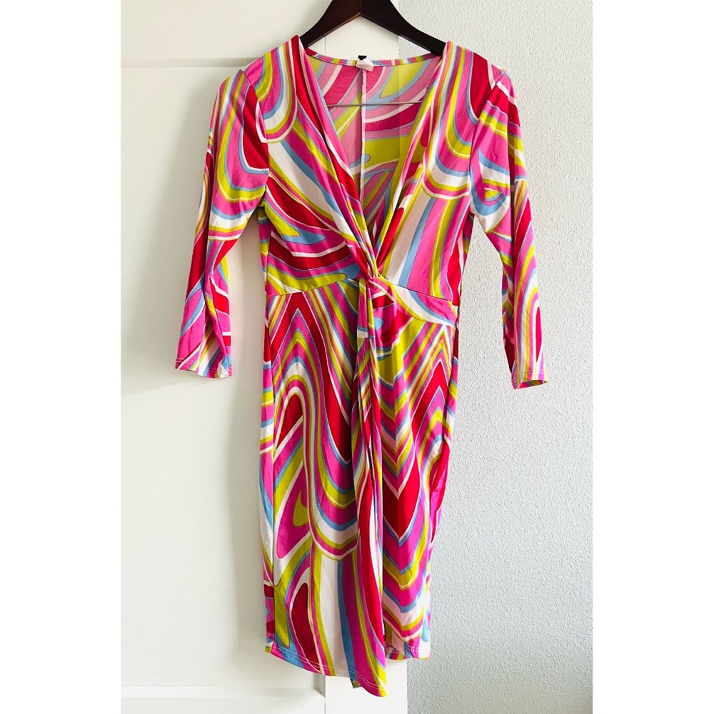 Y2K 70s Inspired Groovy Pink Dress